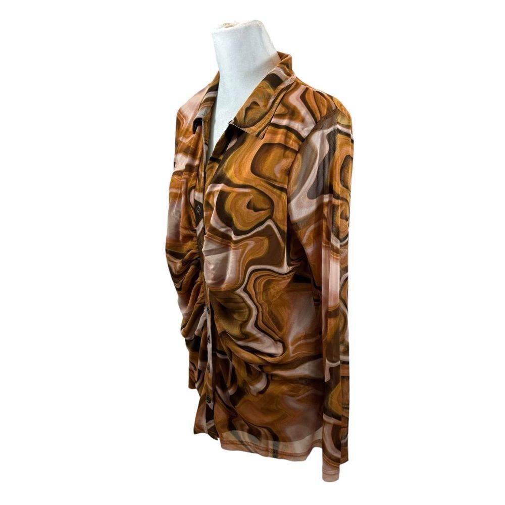 Brand new with Tags Ladies Jane and Delancey‎ Button Up Print Blouse Size Large - Picture 7 of 12
